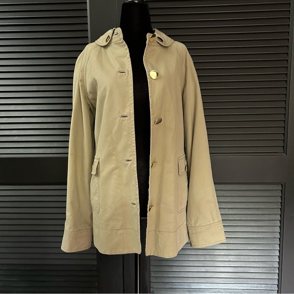 Vintage Y2K Style Juicy Couture Women's Tan Short Trench Coat Jacket Size Medium - Picture 3 of 16